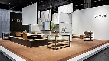 Gesamtansicht des bulthaup Messestandes auf der Orgatec 2018